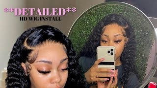 Hd Lace Frontal Wig Install *Detailed* + How I Keep My Curls Looking Wet All Day