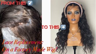 Frontal Lace Replacement On A Factory Made Wig !