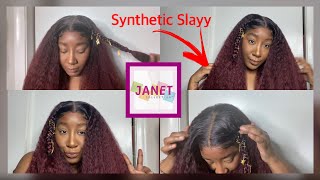 Janet Collection Synthetic Melt 13X6 Hd Lace Frontal Wig - Kinky 22