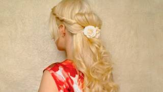 Half Up Half Down With Curls Valentine'S Hairstyle For Long Hair Tutorial Prom Down Do