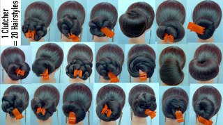 20 Very Easy Juda Hairstyles With Only 1 Clutcher || Latest Hairstyle || Simple Party Hairstyles ||