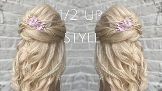 Live With Pam! Gorgeous Half Up Bridal Hairstyle With Beautiful Curls! Hairstyles For Fine Hair.