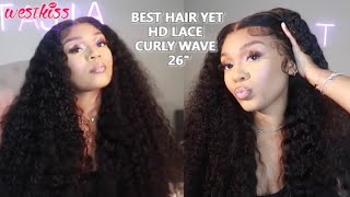 *Must Have* 26” Curly Hd Lace Frontal Wig Ft. West Kiss Hair