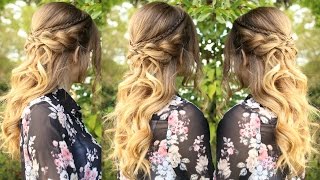 Romantic Half Up Half Down Hairstyle With Curls | Braidsandstyles12