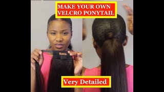 D.I.Y Wrap Around Velcro Ponytail (Very Detailed, Sewing Machine Friendly & Pattern Included)