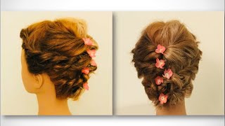 Easy Rope Braided Hairstyles For Short Hair. Simple Party Wedding Hairstyle For Short Hair