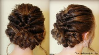 Prom & Wedding Hairstyle! Romantic Updo With Twists And Braids
