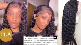 @Ula Hair 13X4 20Inch Deep Wave Hd Lace Frontal Wig Installation & Review