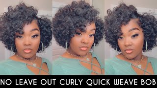 How To: No Leave Out Curly Quick Weave Bob | Step By Step Tutorial |Tatiaunna