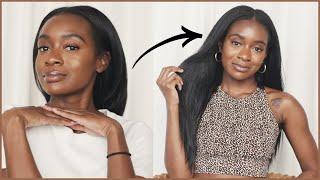 Trying $25 Clip Ins  | How To Install Clip In Hair Extensions For Short Hair