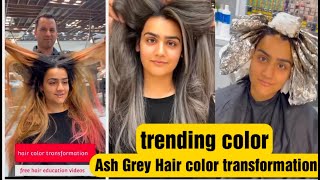2022 Ash Grey Hair Color Transformation | Grey Color |  #Ashgreyhaircolor #Ashgrey #Haircolor