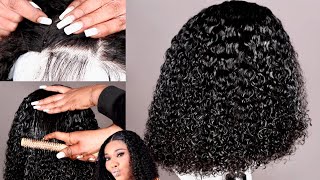 Kinky Curly Neck Length 5X5 Undetectable Lace Wig Natural Hairline  | Luvme Hair