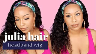 Easy Peasy! | Affordable Water Wave Human Hair Headband Wig! | Ft. Julia Hair
