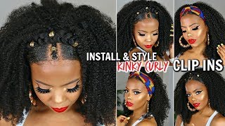 4C Hair Slay Quick Easy Install & 4 Styles W/ Kinky Curly Natural Hair Clipins Curls Curls Tastepink