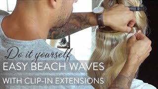 Beach Waves Hairstyle With Clip-In Hair Extensions