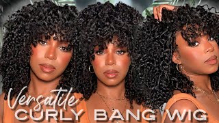 Natural Curly Wig With Bangs Install | Xrsbeautyhair | Alwaysameera