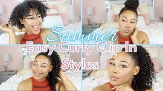 2 Easy Cute Natural Hair Style Using Curly Clip Ins! Transform From Short Hair! Better Length Hair