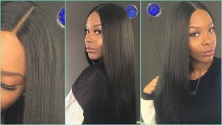 Outre 100% Human Hair Lace Part Wig - Straight V-Cut 26" * Hairsoflyshop *