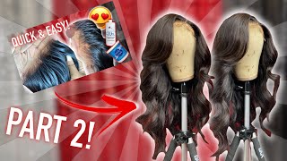 Part 2: How To Make A Side Part Wig + Style Baby Hairs On Wig!