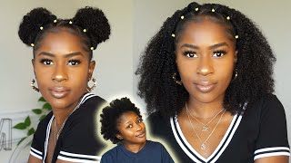 4 Easy Beginner Rubber Band Styles Using Afro Curly Clip-Ins On Short 4C Natural Hair!!Betterlength