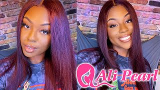 Red Velvet Wig| Burgundy/99J Silky Straight Lace Part Wig Review +Install| Alipearl Hair| Lexsamarie