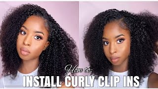 How To: 3C/4A Curly Clip Ins Install✨ || Better Length Hair