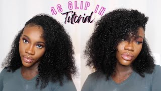 How To: 4C Kinky Curly Clip Ins Install✨ || Amazing Beauty Hair