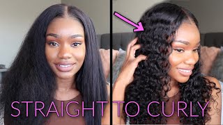 Straight To Curly!!! Skin Melt Hd Lace Wig 3 In 1 Natural Hair Wig | Rihrihhair Review Twingodesses