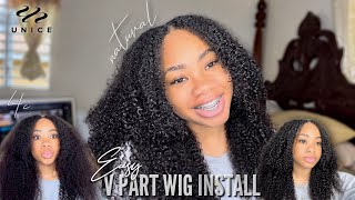 Best V Part Wig Install|| Minimal Leave Out! Ft. Unice Hair