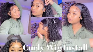 Super Natural Bob Jerry Curly Wig Install|Sunber Hair