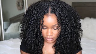 Blending My Natural Curly Hair In With A U-Part Wig...Ya'Ll Omg!! Featuring Wigencounters