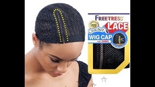 New Freetress Lace Crochet Wig Cap + Jamaican Twist Curly Senegalese