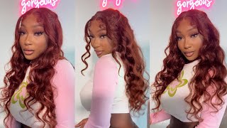 Watch Me Install Brownish Red Wig & People Love The Wig So Much | Ft Unice Hair