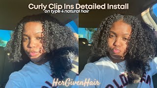Blending Type 4 Natural Hair Leave-Out With Curly Clip Ins Detailed Tutorial Ft. Hergivenhair
