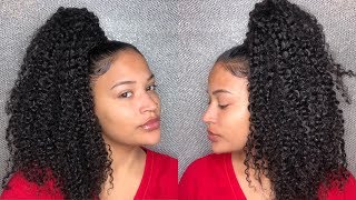 How To: High Ponytail Using Kinky Curly Clip In Extensions