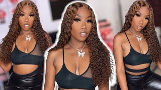 Bomb  Chocolate Brown Curly 4X4 Closure Wig Install Ft Sunber Hair | The Tastemaker