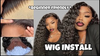 Beginner Friendly Customize & Install Deep Wave Wig || Curlyme Hair || Bleaching Knots + Plucking