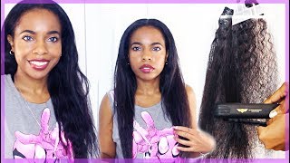 Curly To Straight // Flat Ironing Curly Clip Ins