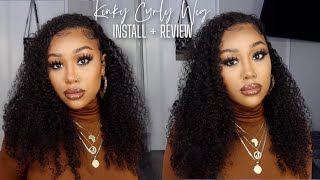 Must Have! Pre Plucked Kinky Curly Frontal Wig Install + Review | Klaiyi Hair