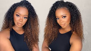 Honey Brown Curly Flip Over Clip Ins For Beginners - Janet Jackson 90S Inspired | Hergivenhair