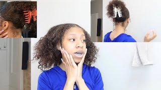 Slick Back Curly Ponytail W/ Claw Clip •Natural Hair•