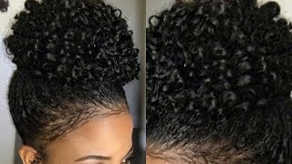 Perfect Sleek Bun On Natural Hair With Curly Hair Clip Ins Sassina Hair