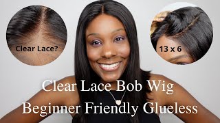 Xrs Clear Lace Wig | Perfect Bob Wig *Foolproof* Install | Relaxed Hair Update
