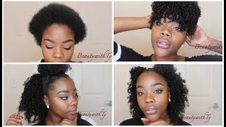 Lazy & Easy Styles On 4C Hair| Hergivenhair "Curly" Clip Ins Hair Review