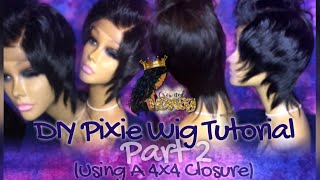 How To: Cut & Style A Custom Closure Pixie Wig | Part 2 Of 2 Tutorial | #Stylesbyhoney