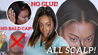  No Bald Cap Scalp Swiss Lace ✔️ Glueless Melt Buss Down Malaysian Yaki Hair Wig Install Myfirstwig