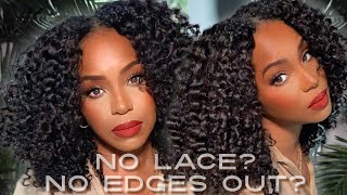 No Lace! No Edges Out? Realistic Kinky Curly V Part Wig | Alwaysameera
