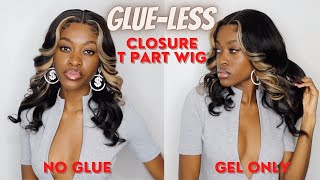 How To | Install T-Part Closure Wig Without Glue (Beautyforver Highlight Wig)