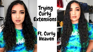 Trying Curly Hair Extensions For The First Time!! Ft. Curly Heaven | Kissedbyken
