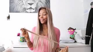 Moresoo Hair Extensions Review Clip In Hair In Curly Hair  From Dark Hair To Blond In 1 Day